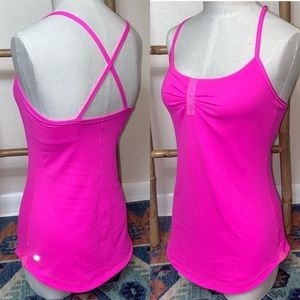 Lululemon tank top hot pink with built in bra/pads